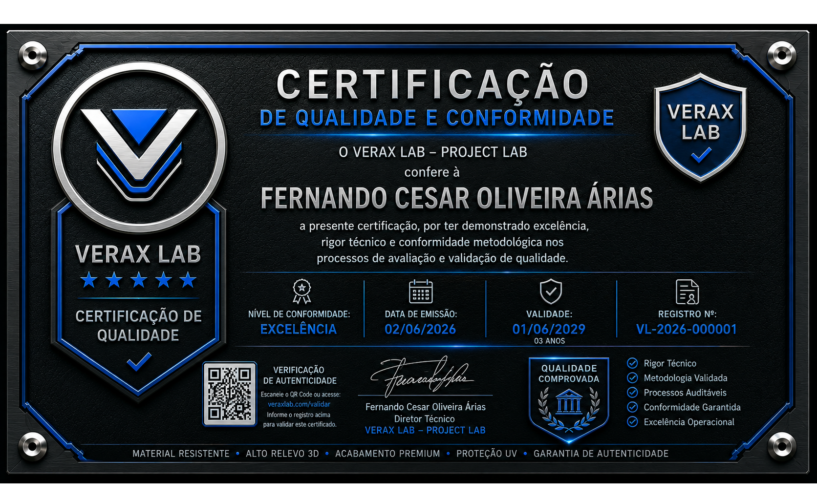 Certificação Verax Lab
